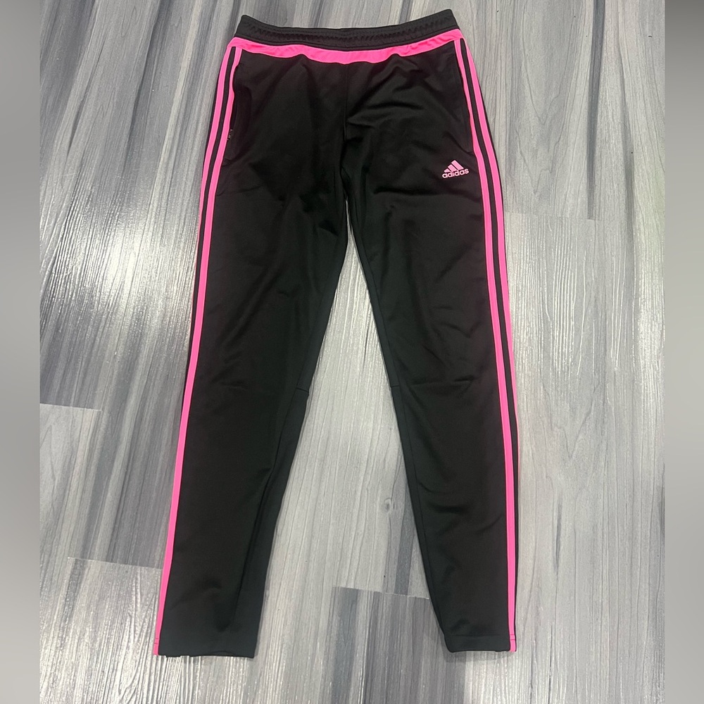 Adidas Black and Pink Track Pants